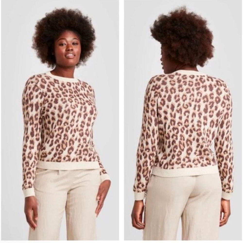 A New Day Med Women’s Animal Print Long Sleeve Sweater Comfortable